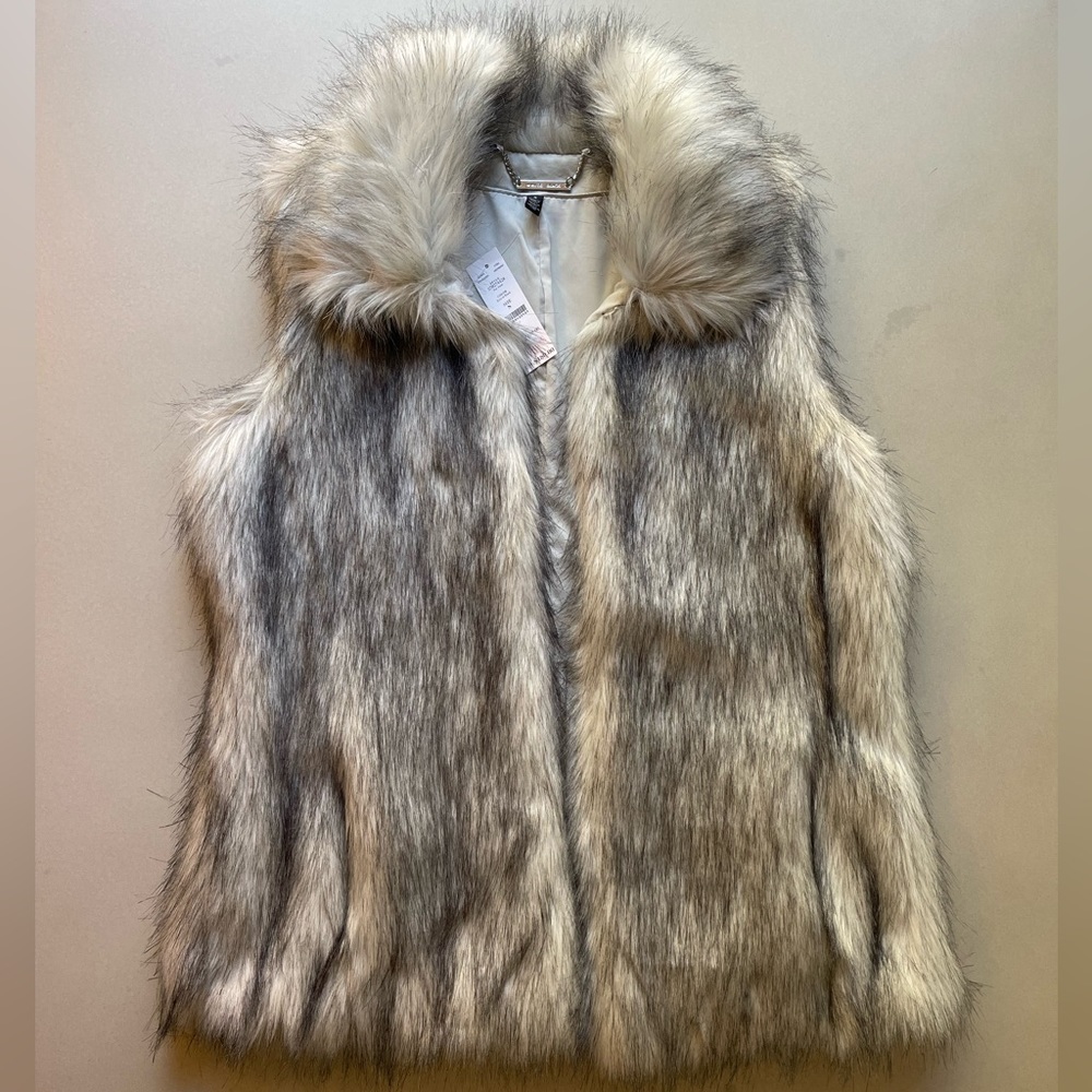 White House Black Market Fur Vest